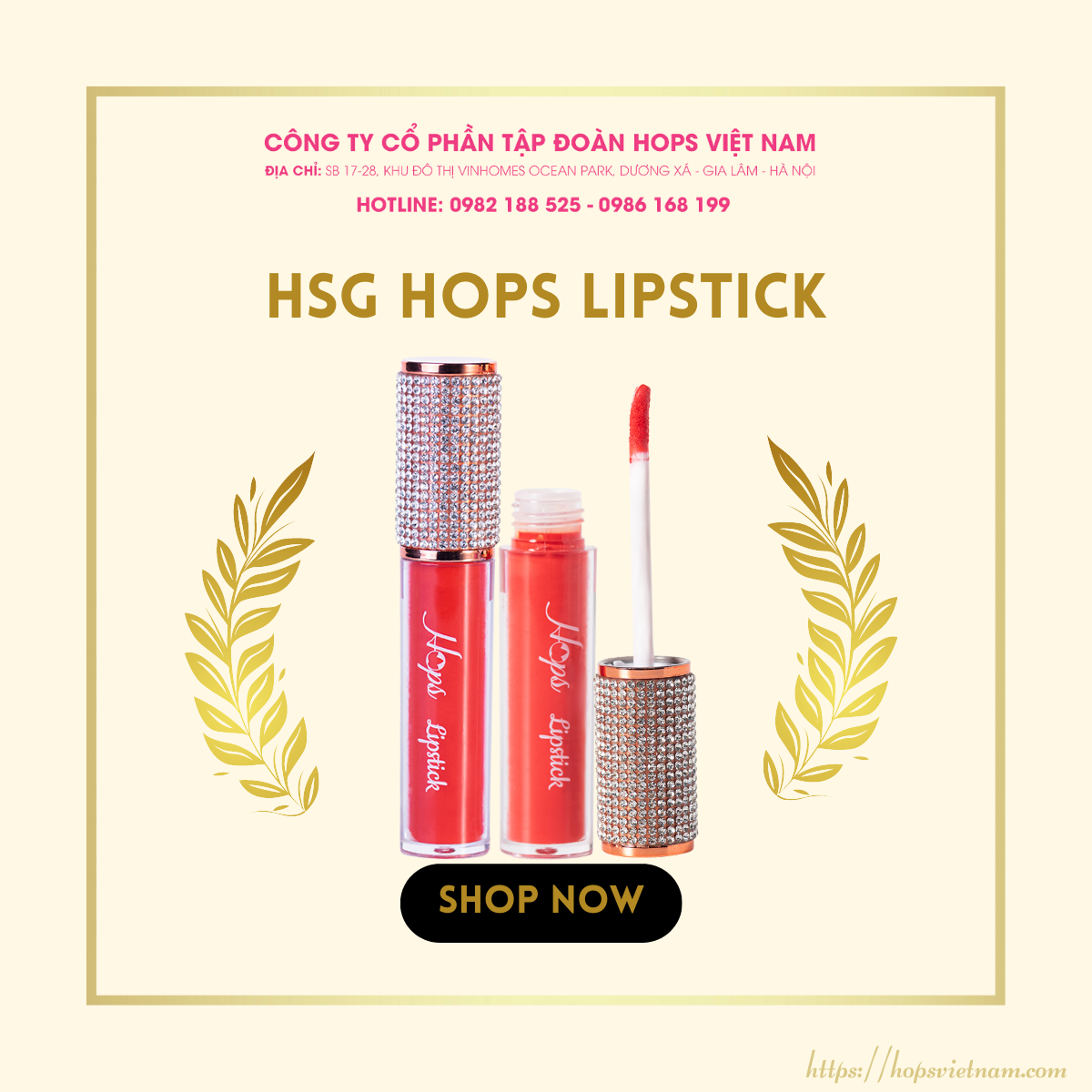 Son Kem Lì Cao Cấp HOPS HSG02 RUBY - MÀU ĐỎ RUBY