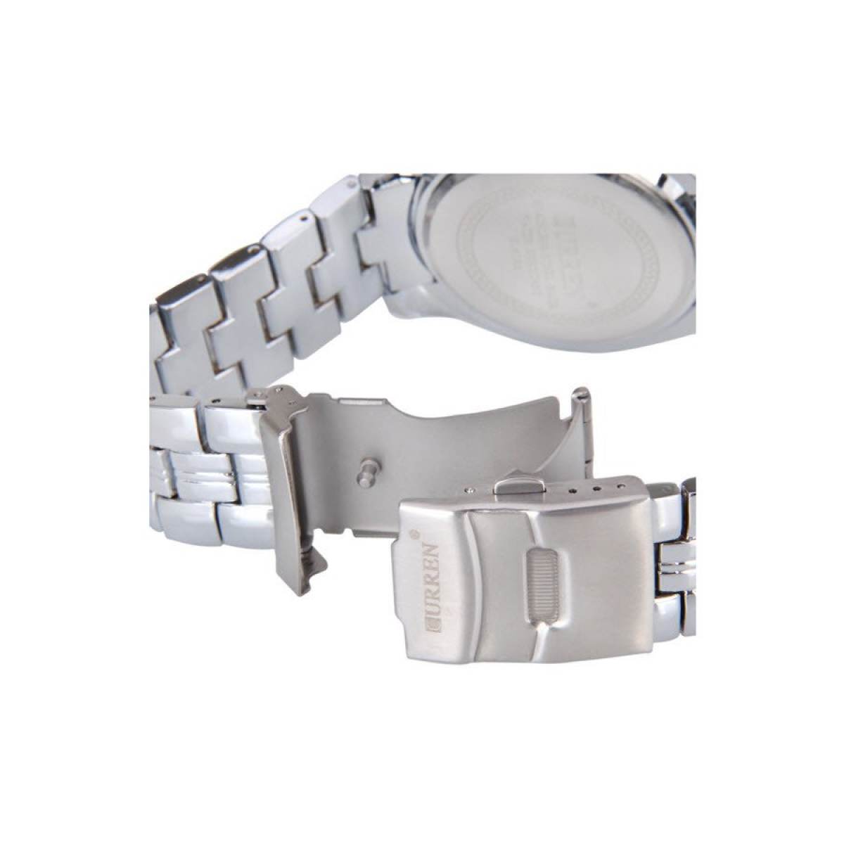 Đồng hồ cao cấp Curren 8023 dây trắng mặt đen