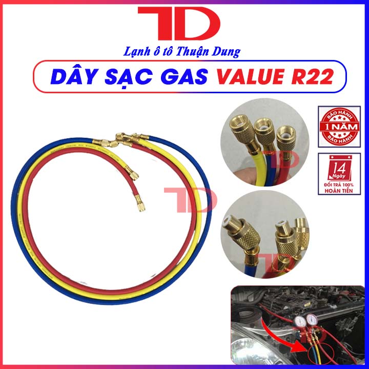 Dây sạc gas value r134 - vật tư điện lạnh ô tô thuận dung