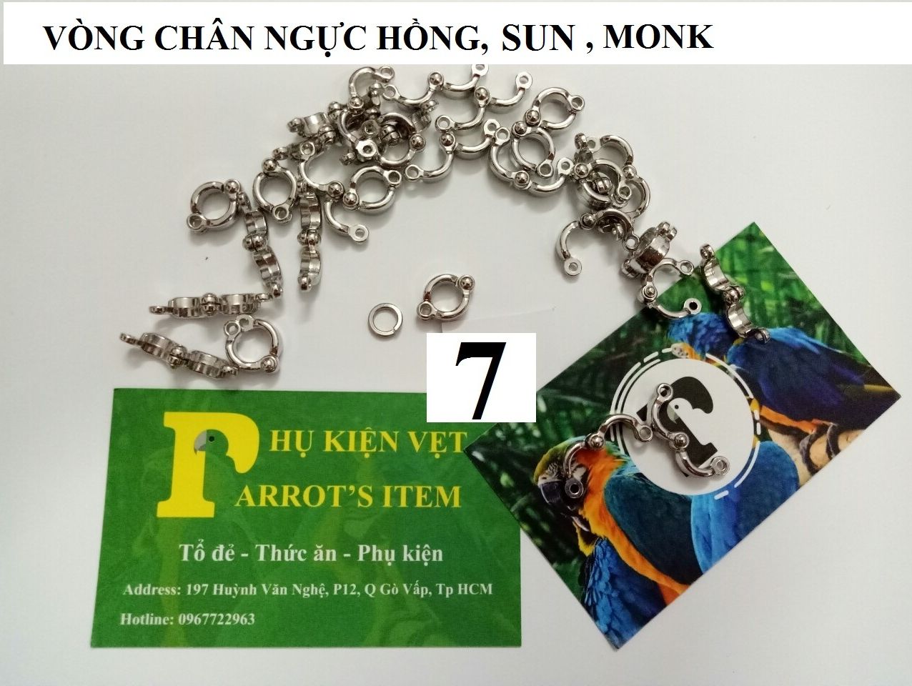 VÒNG CHÂN số 7 CHO NGỰC HỒNG, SUN,MONK(HÀNG INOX NHẬP KHẨU)
