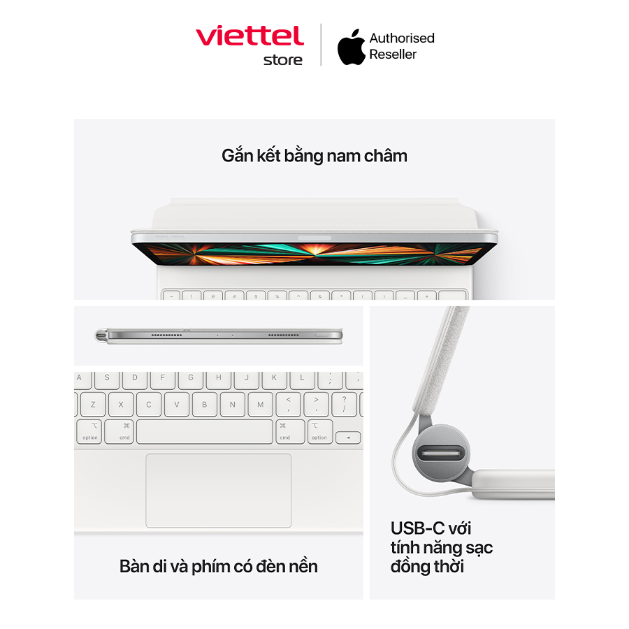 Bàn phím Apple iPad Magic Keyboard 12.9 Chính hãng (ZA/A) [Viettel Store]