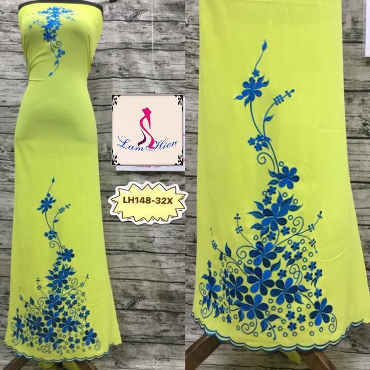 Vải may áo dài thêu rude tà LH148