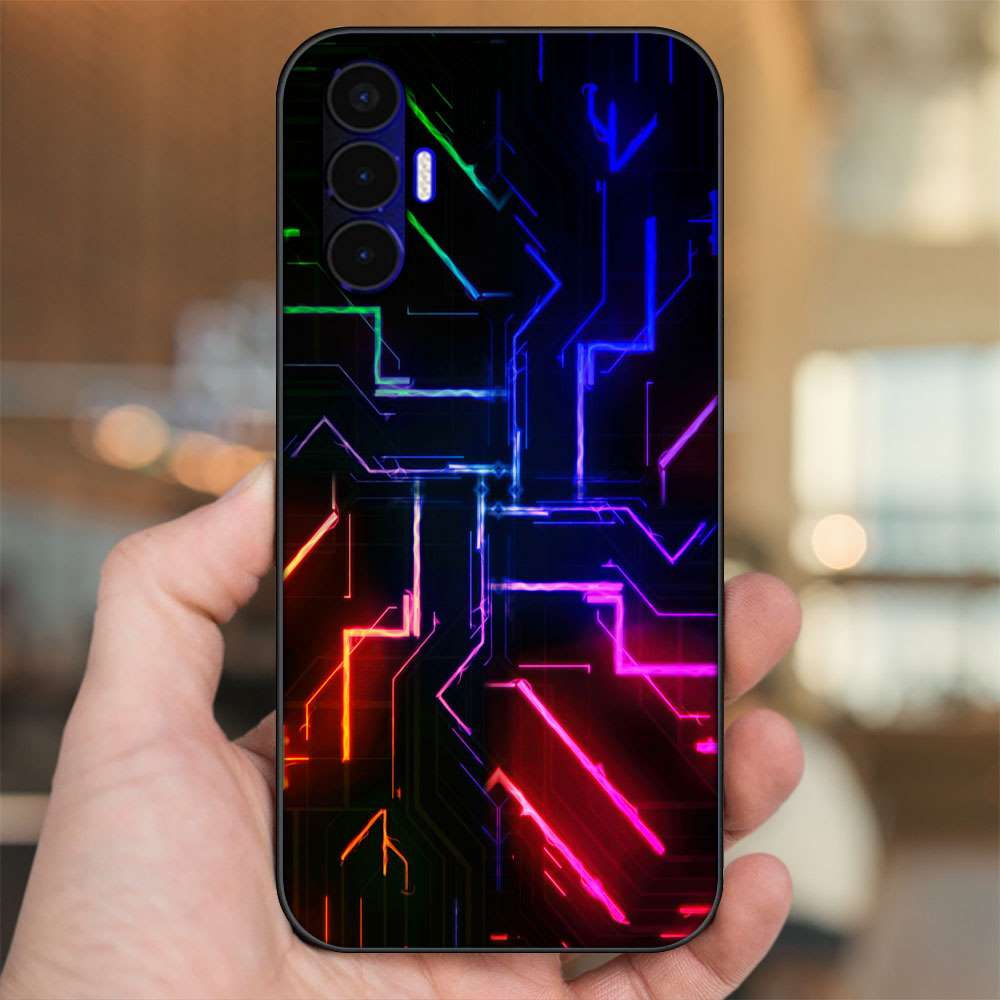 Ốp lưng Tecno Pop 5 viền đen in hình 3D Gaming Rực Rỡ