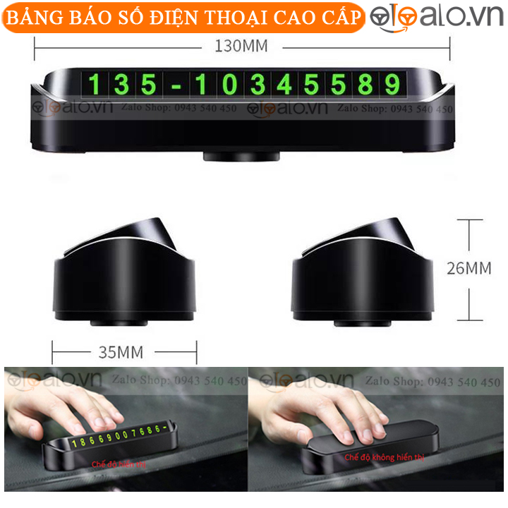 Biển bảng báo số điện thoại trên ô tô xe hơi CAO CẤP - OTOALO