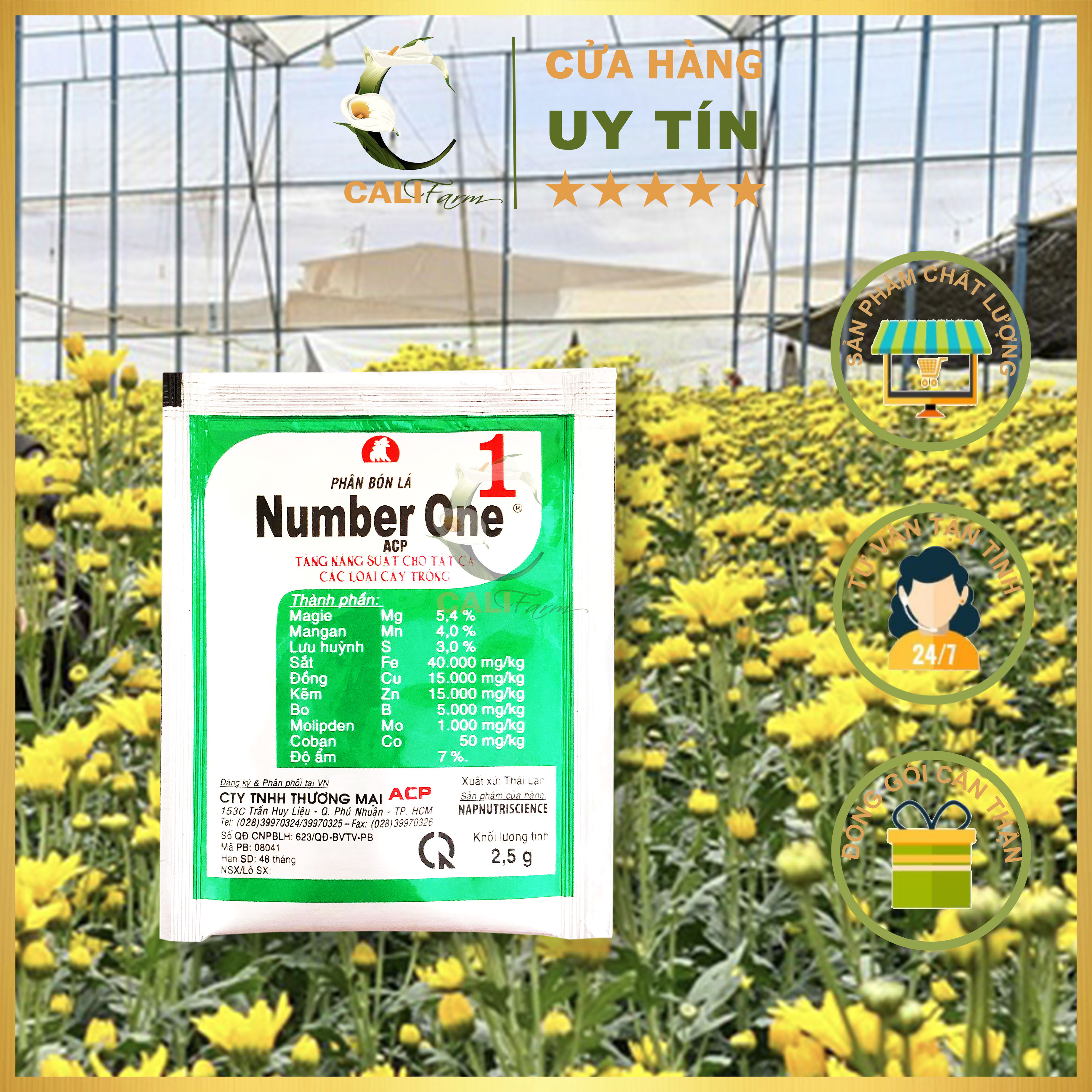 Phân bón lá Number One 2,5gr phun ( hoa cúc, lan, hồng, cẩm tú cầu...)