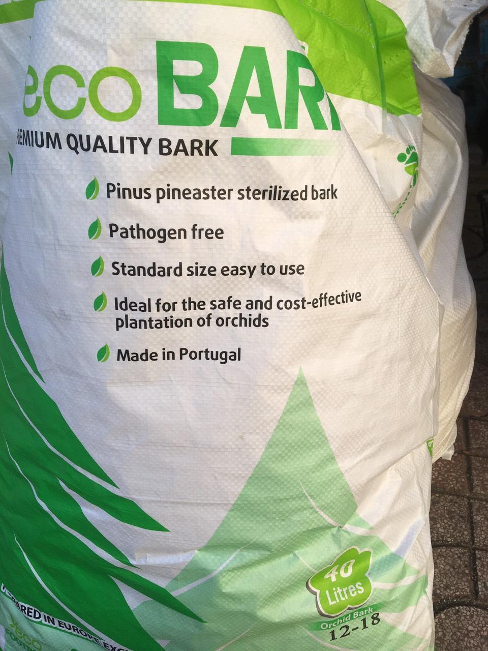 VỎ THÔNG trồng lan ECOBARK nhập khẩu Bồ Đào Nha- 40 lít size 12mm đến 18mm