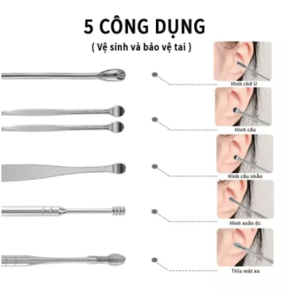 Bộ dụng cụ lấy ráy tai 6 món