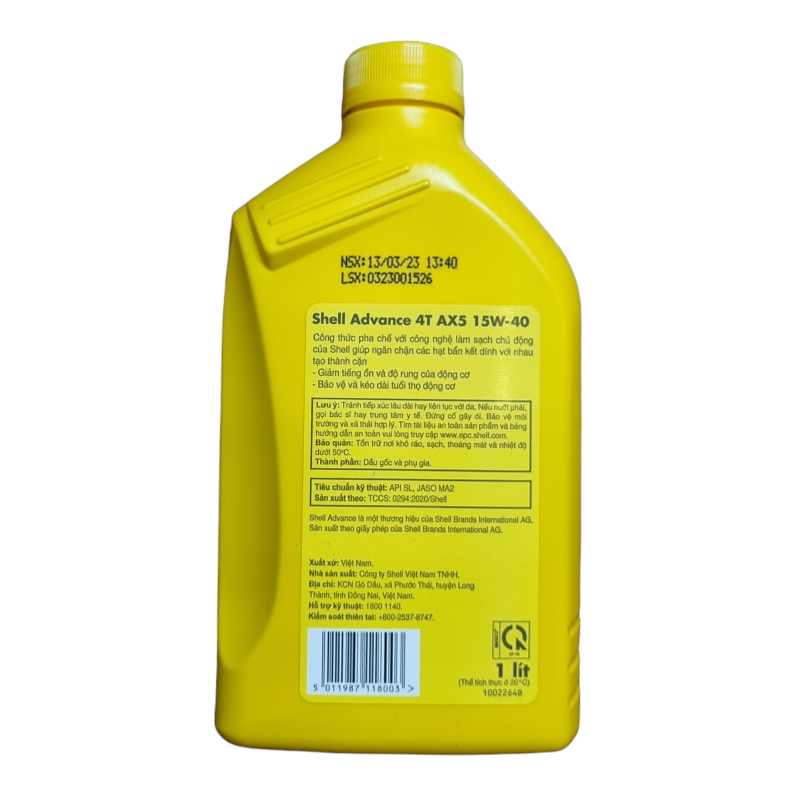 NHỚT SHELL ADVANCE AX5 15W-40 1L (Nhớt xe số)