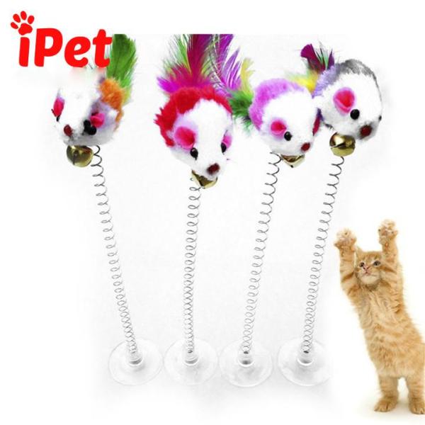 Chuột lò xo đồ chơi có mút gắn cho chó mèo vui vẻ- iPet Shop