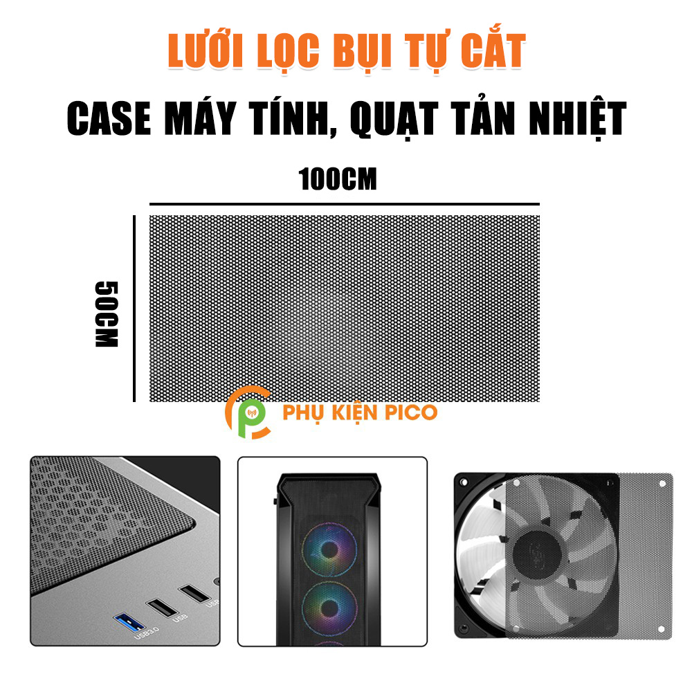 Tấm lưới chắn lọc bụi case máy tính quạt tản nhiệt nhiều kích thước - Tấm lưới chống bụi tự cắt