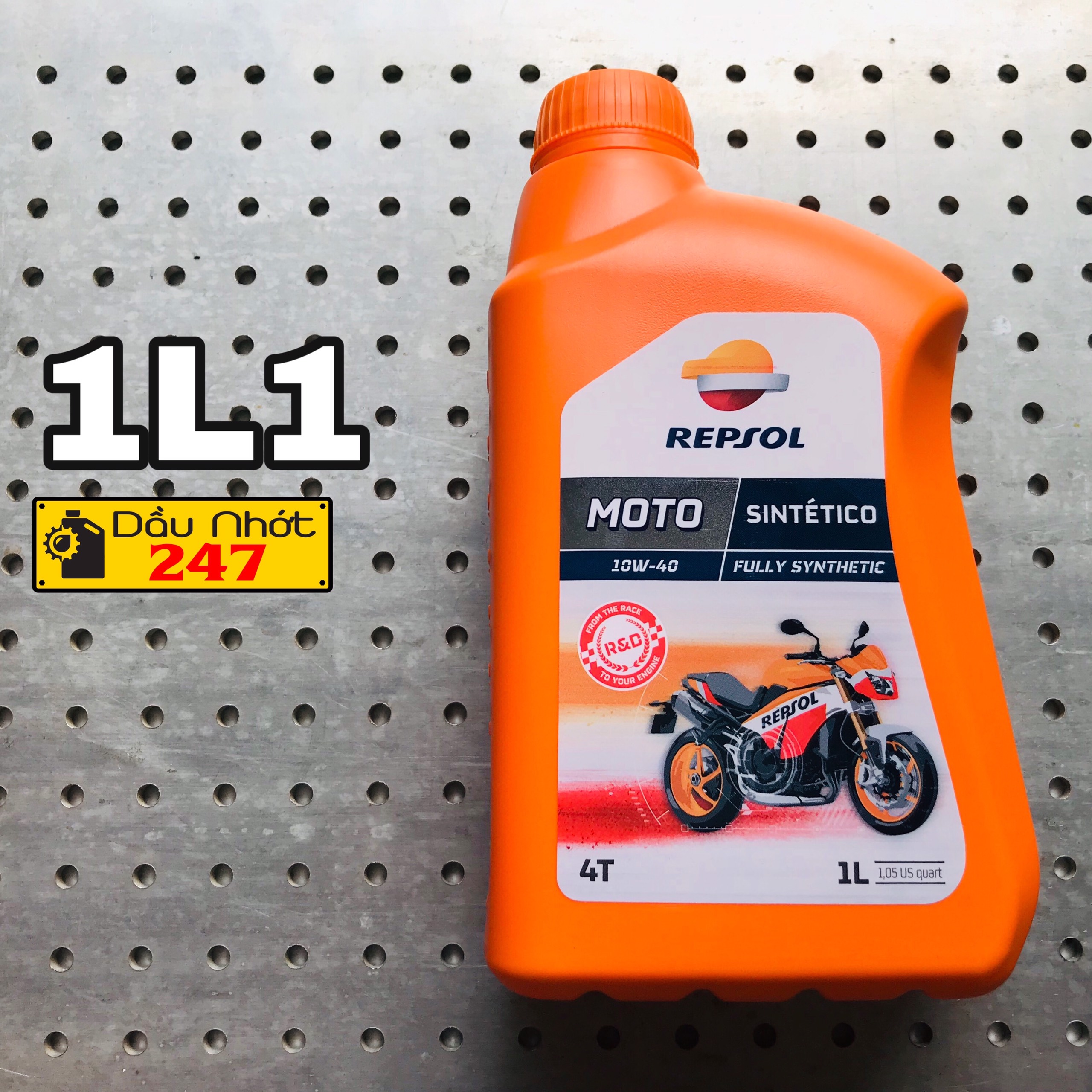 Combo 1L1 Dầu nhớt Repsol Moto Sintetico 10w40