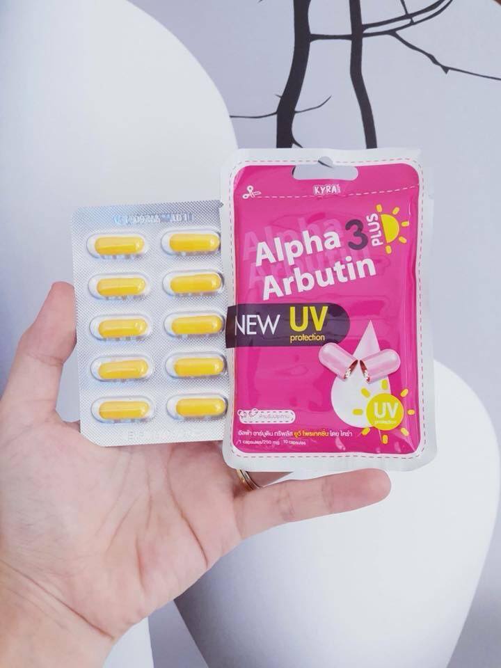 Vĩ Kích Trắng Alpha Arbutin 3 Plus UV Mẩu Mới Vĩ 10 Viên Chính Hãng