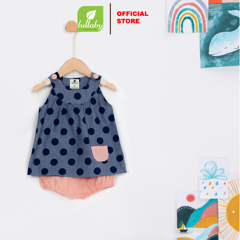LULLABY - NH180V - Bộ bé gáiái sát nách vai chồm