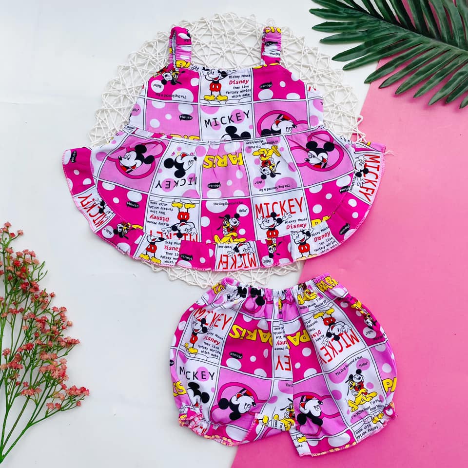Combo 2 bộ đồ tôn (tole - lanh) cho bé gái 4-9kg (Nhiều mẫu - Giao mẫu ngẫu nhiên)