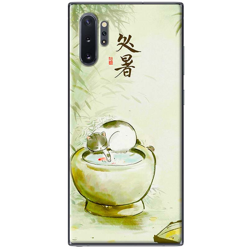 Ốp lưng dành cho Samsung Galaxy Note 10, Note 10 Plus, Note 10 Lite, Note 20, Note 20 Ultra mẫu Mèo và lu nước