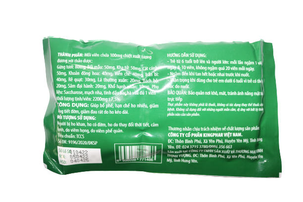 10 vỉ Kẹo Ngậm Nhuận  Phế