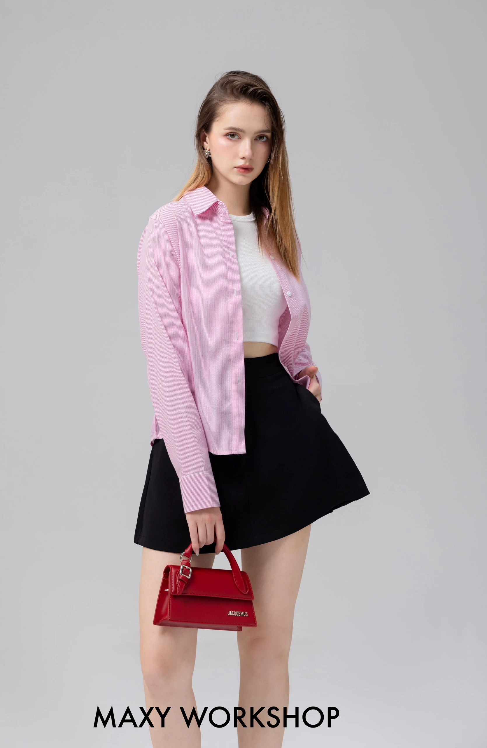 Áo sơ mi nữ Hàn Quốc tay dài Basic Shirt Maxy Workshop