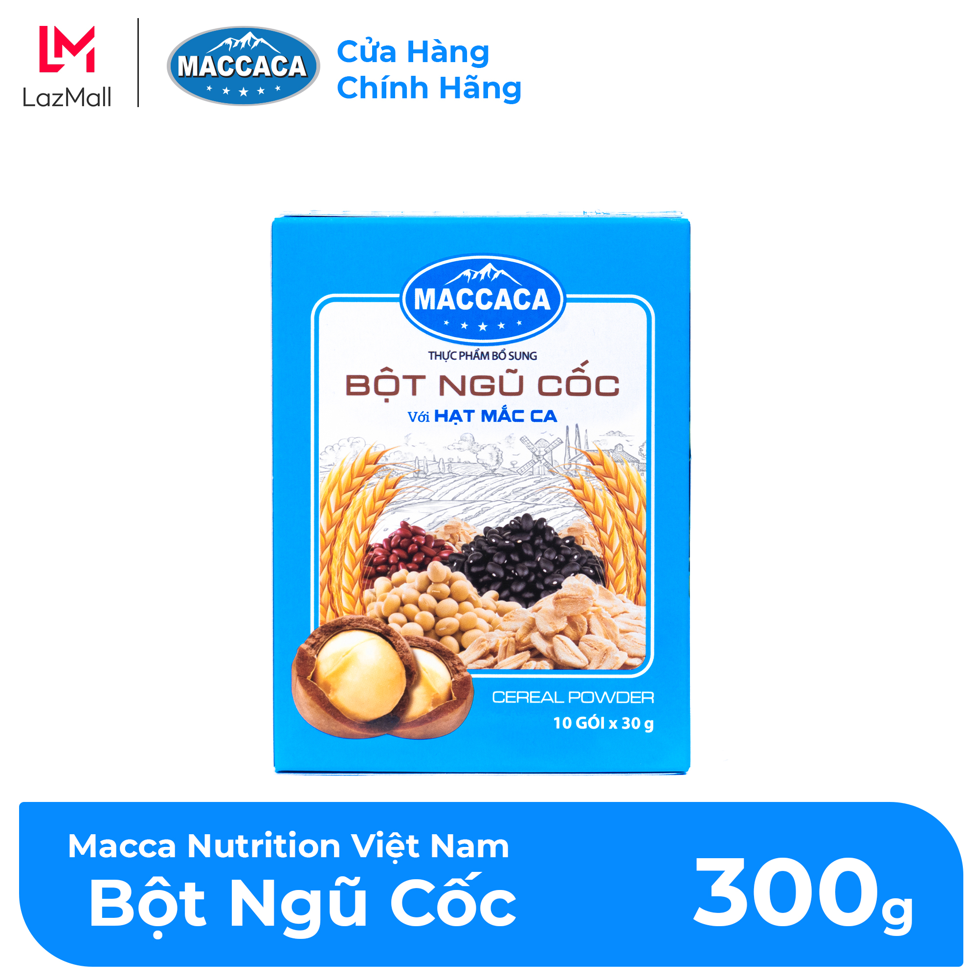Maccaca  Bột Ngũ Cốc với hạt Mắc ca