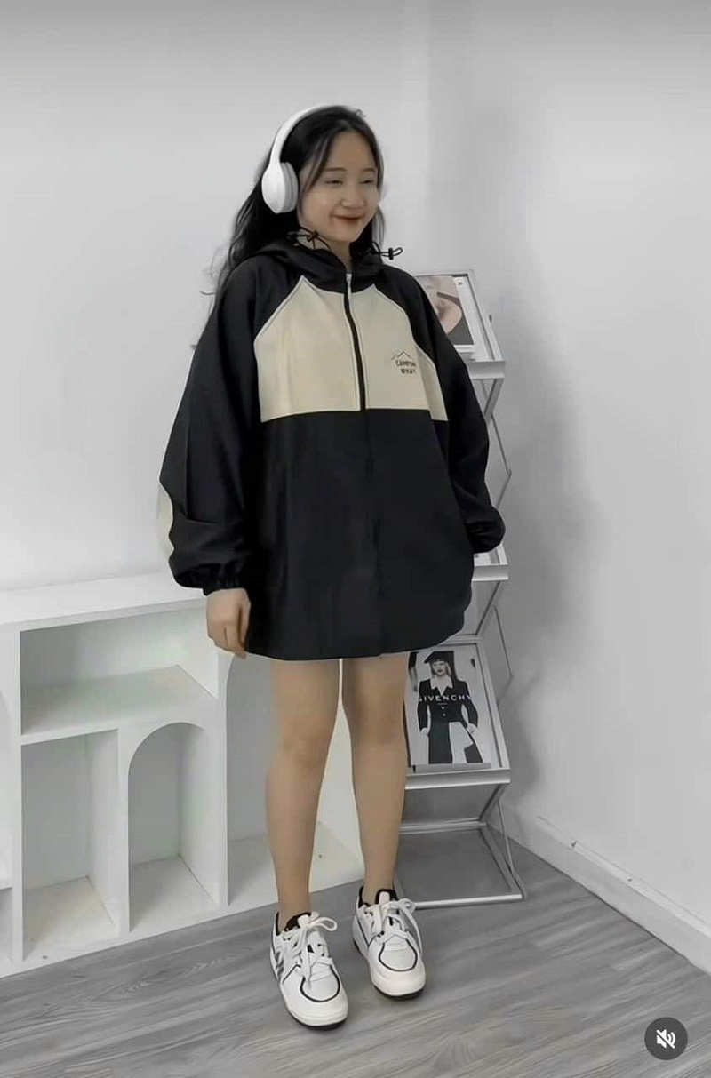 Áo khoác dù nam nữ phối màu có nón chống nắng tp - clitus fashion