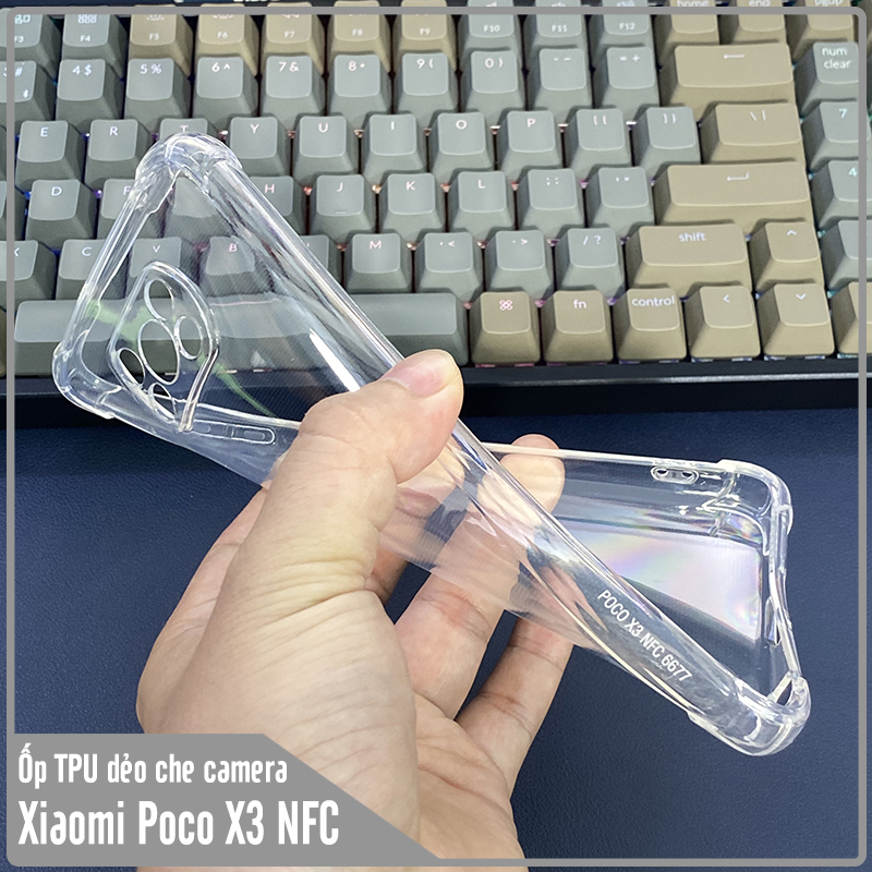 Ốp lưng cho Xiaomi Poco X3 NFC X3 và Poco X3 Pro nhựa dẻo TPU trong che camera