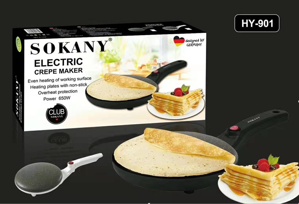Máy làm bánh tráng, làm đồ ăn sáng bằng điện cho nhà bếp sokany 5208 650w