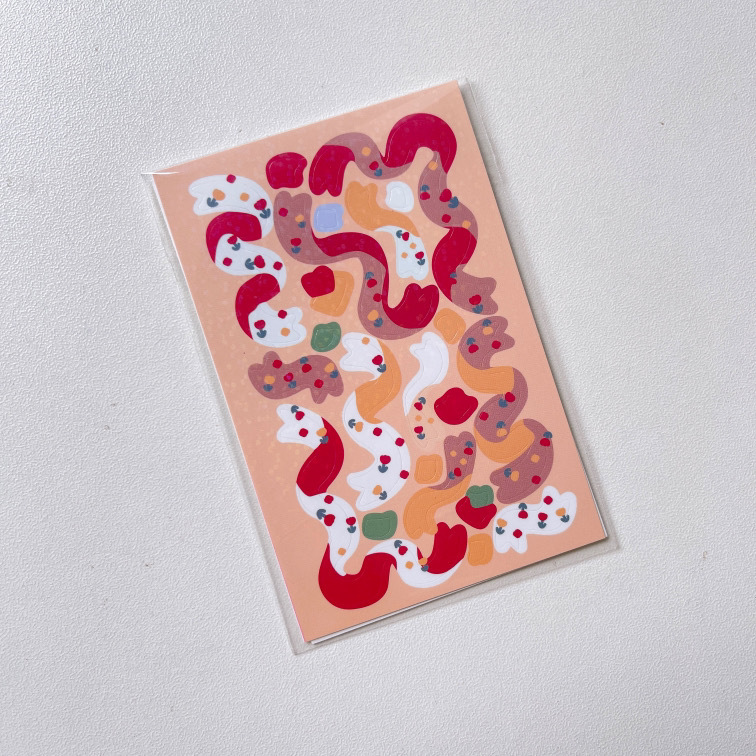 Tấm sticker bling bling lấp lánh họa tiết ruy băng