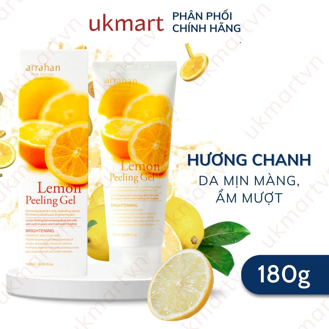 Gel Tẩy Tế Bào Chết Arrahan 180ml Peeling Gel Hương Táo Than Hoạt Tính Hương Bưởi Aroma