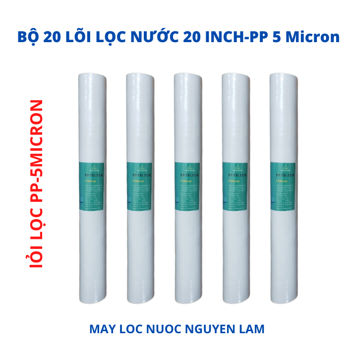(HCM) Combo 20 Lõi Lọc Nước 20 Inch PP-5 Micron - (Lõi Lọc Thô Số 1)