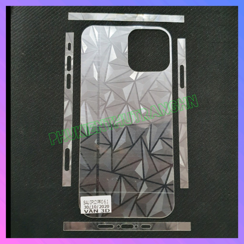 Dán skin mặt sau full dán viền vân 3D kim cương bảo vê toàn diện mặt sau máy IP 15 15 Pro 15 Plus 15 Pro max / IP 14 14 Pro 14 Plus 14 Pro max / IP 13 13 Pro 13 Mini 13 Pro max / IP 12 12 Pro 12 Mini 12 Pro max / IP 11 11 Pro 11 Pro max / IP X XR XSMAX