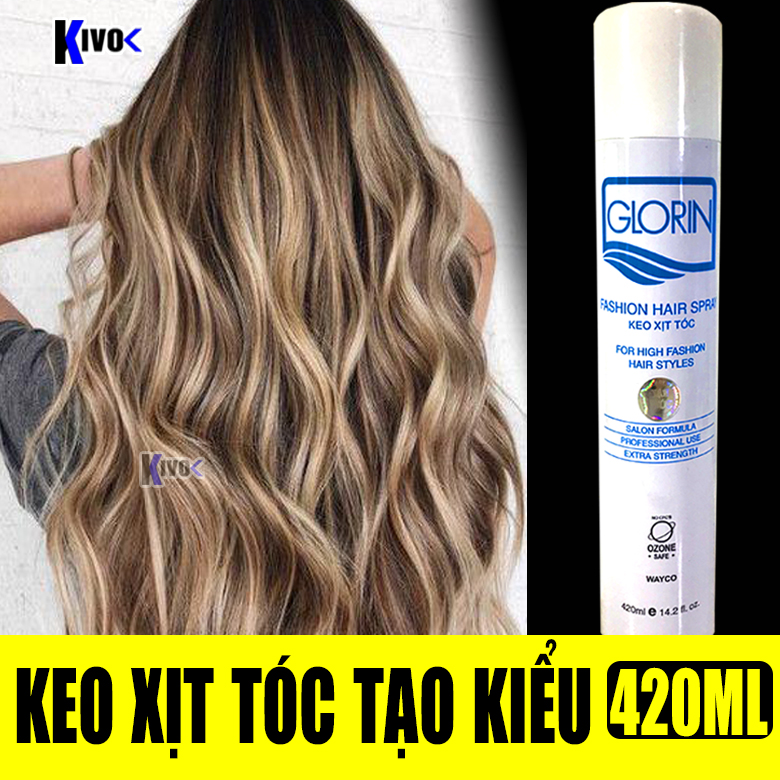 [White] hair spray soft glorin White-spray hair styling for male female-glue claws hair shape spray bottle/gum spray sticky holder 420 ml-Kivo