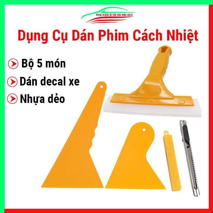 Bộ dụng cụ hỗ trợ dán phim cách nhiệt, đề can, decal kính xe ô tô , xe máy 5 chi tiết