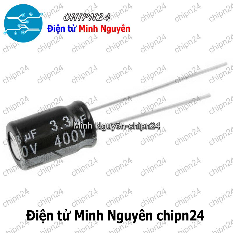 [10 con] (F247) Tụ hóa 3.3uF 400V Đen (8x12mm) - HH002823