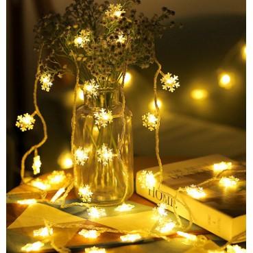 Bộ 2 dây đèn led nhấp nháy hình bông tuyết dành cho các diệp lễ,sinh nhật ,đám,tiệc / Đèn trang trí Noel/ Dây đèn led trang trí hình bông tuyết dài 5 mét siêu đẹp