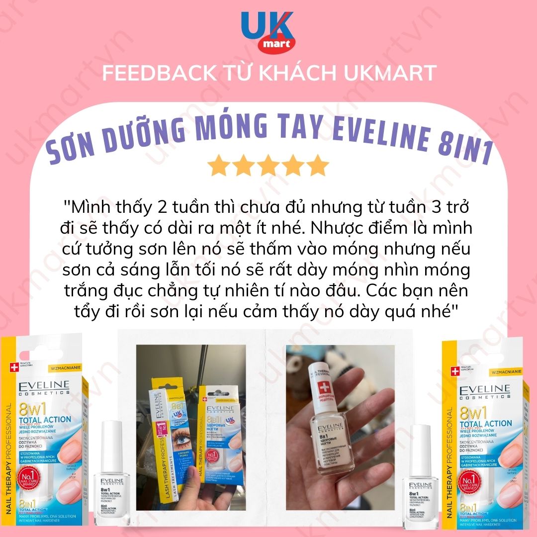 Sơn Dưỡng Móng Eveline 8w1 Total Action 12ml