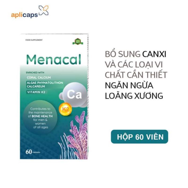Menacal - Canxi từ tảo biển và san hô (Hộp 60 viên)