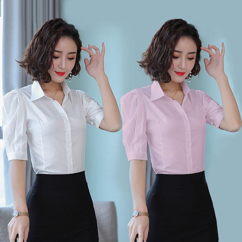 ÁO SƠ MI CÔNG SỞ NỮ TAY VIỀN KIỂU