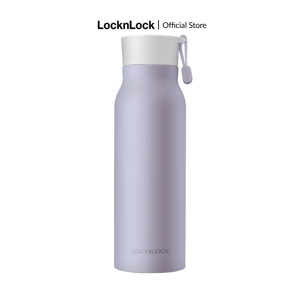Bình giữ nhiêt Lock&Lock NAME TUMBLER 500ml - LHC4125 - 4 màu- quai xách silicone ghi tên, inox giữ nóng lạnh