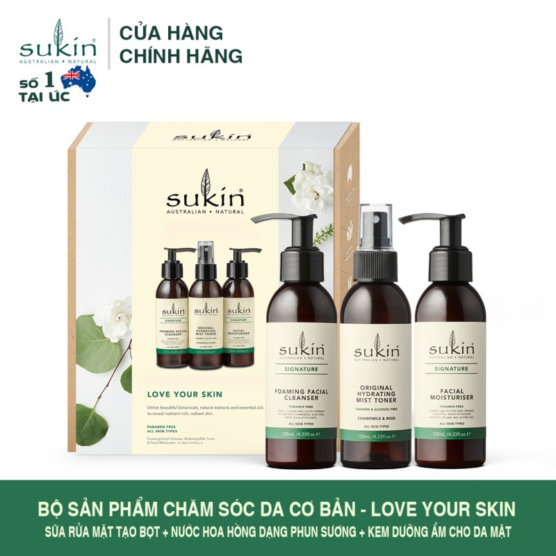 Bộ Sản Phẩm 3 Bước Chăm Sóc Da Toàn Diện Từ Thiên Nhiên Sukin Love Your Skin Pack giá rẻ
