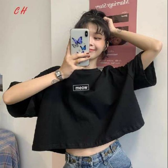 Áo croptop Meoww, áo kiểu nữ, áo thun nam nữ, quần khaki, quần nữ, sét bộ mặc ở nhà, áo thun tay dài, quần jean ống rộng- TIMON