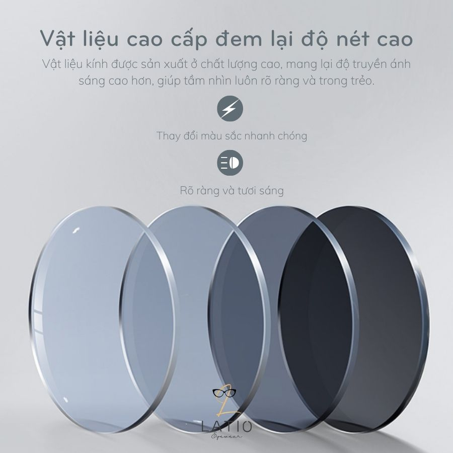 Gọng kính cận nam nữ LATIO, mắt kính gọng vuông tròn kim loại thời trang cao cấp chống ánh sáng xanh chống tia UV - KM66