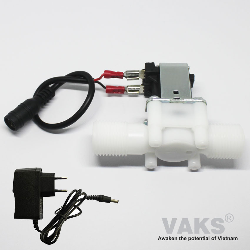 [HCM]VAN ĐIỆN TỪ VAKS THƯỜNG MỞ (N/O) PHI 21 DÙNG ĐIỆN 12V + NGUỒN Rất an toàn khi sử dụng trong môi trường nước.