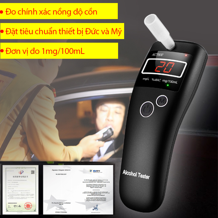 RẺ VÔ ĐỊCH Máy đo nồng độ cồn cao cấp ACT600