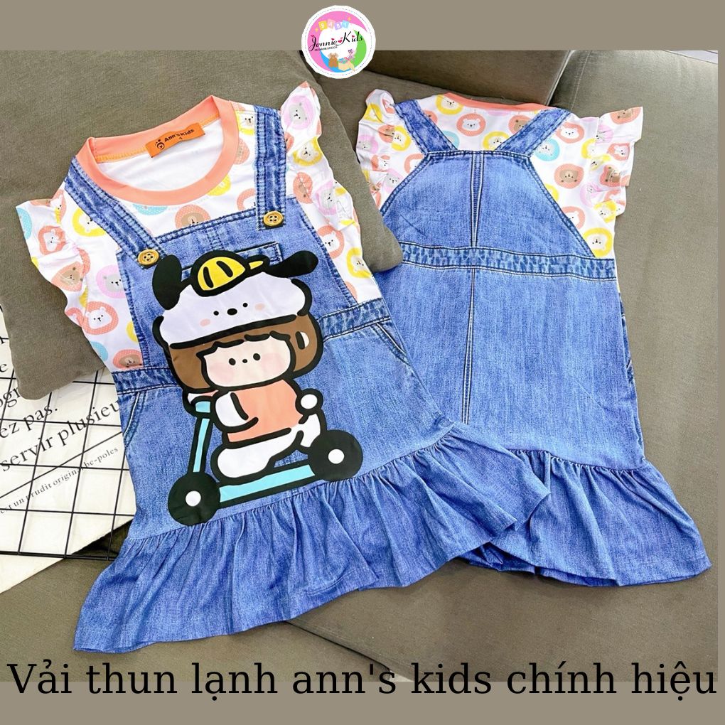 Váy đầm yếm jean bé gái 2-5tuổi vải thun lạnh Jennie kids J508
