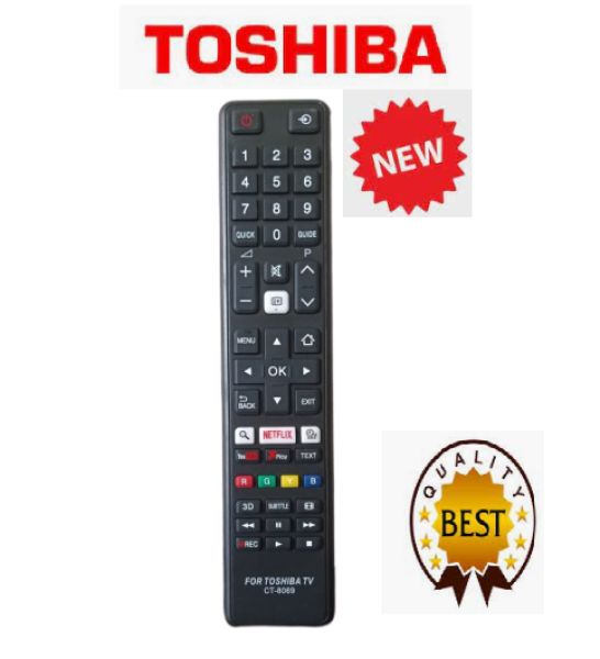 Bảng giá Điều khiển tivi Toshiba CT-8069-Hàng chất lượng có nút netfix -Youtube -3D