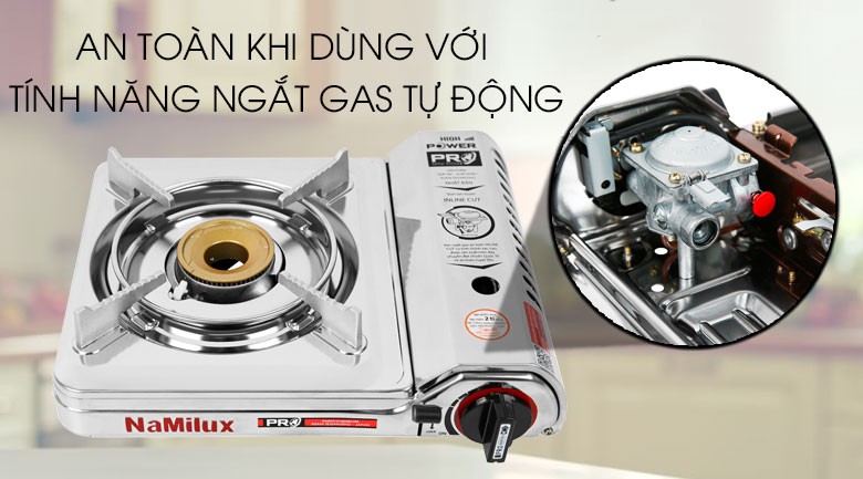 Bếp Gas Chống Nổ Mini INOX Namilux 2021AS - 1921AS Tự Động Ngắt Gas, Tiết Kiệm, Bền Bỉ