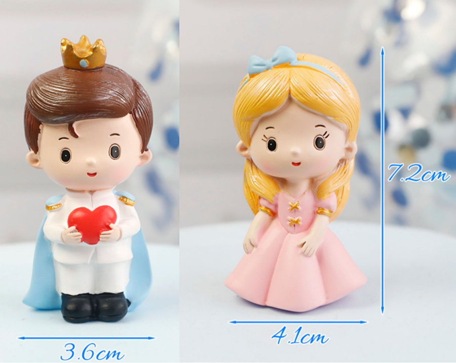 [HCM]Bộ 02 tượng Hoàng Tử - Công Chúa tóc vàng 7cm