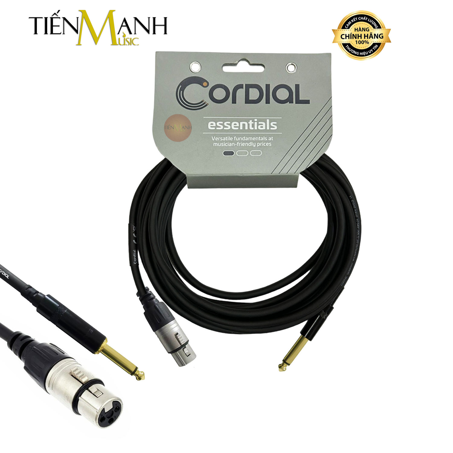 Dây cáp micro karaoke cordial rean xlr canon cái sang 6ly ts mono ccm x fp dài 5m, 7.5m, 10m ccm5fp