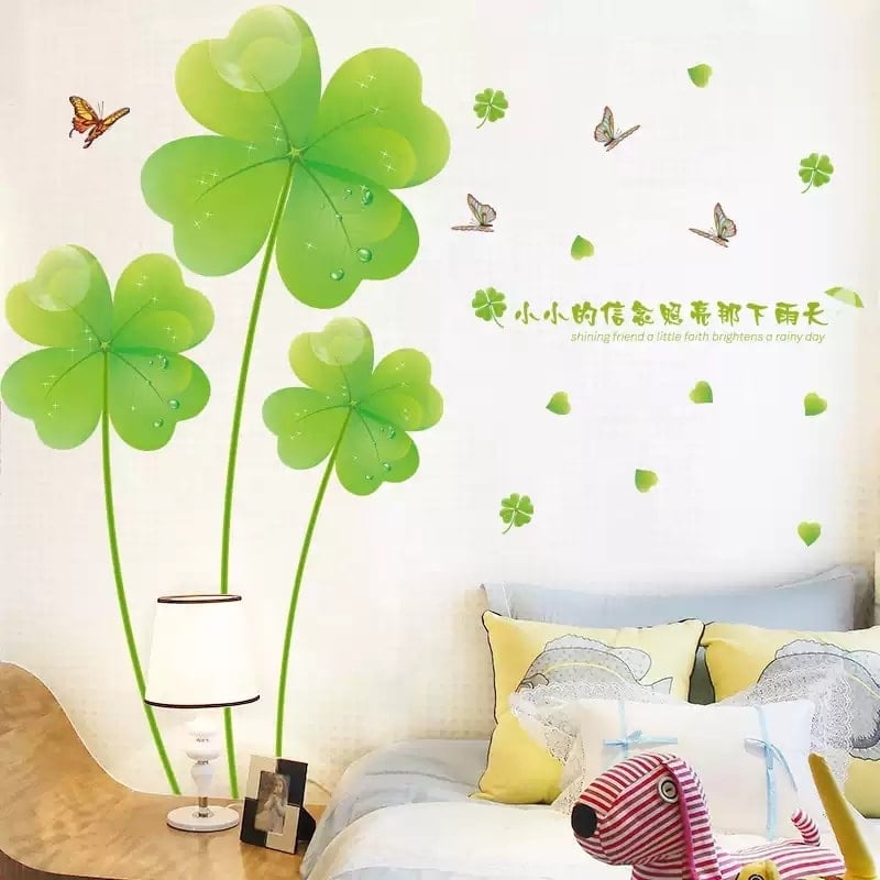 [HCM]DECAL DÁN TƯỜNG HOA CÁNH BƯỚM XANH