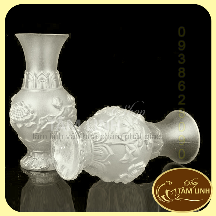 Bình Hoa Thờ Cúng Lưu Ly Trắng - Nhiều Sise