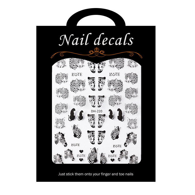 Sticker nail | hổ cọp đen siêu ngầu | hình dán móng